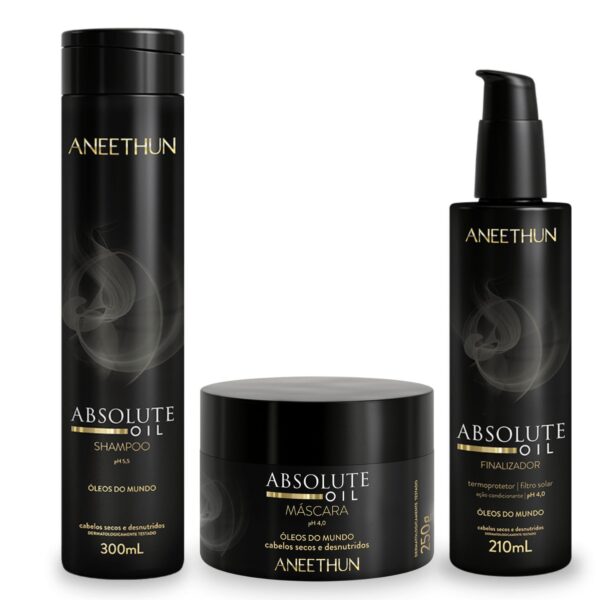 Kit Aneethun Absolut Oil - Xampu, Máscara e Finalizador 210ml