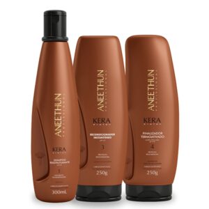 Kit Annethun Reestruturante Kera System - Xampu, Máscara e Finalizador Termoativado