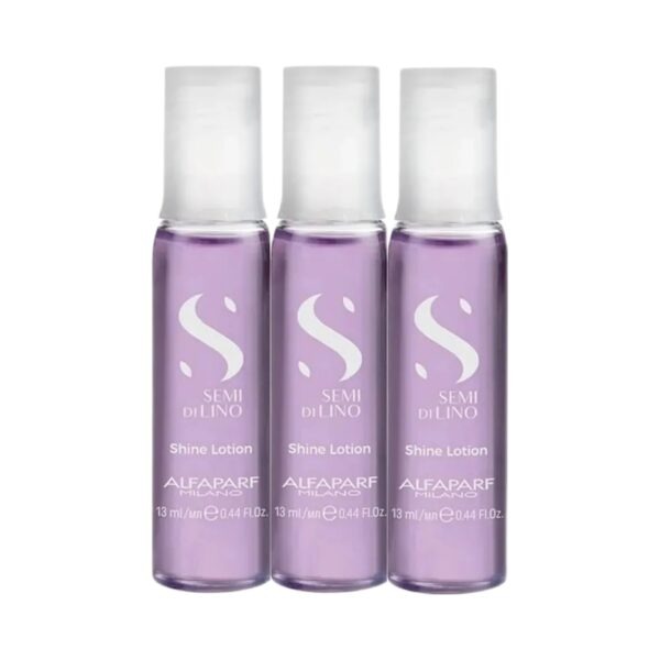 Ampola Alfaparf Semi Di Lino Shine Lotion - Tratamento Condicionante Iluminador Sem Enxágue - Kit com 3 unidades